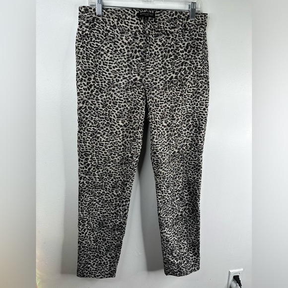 Banana Republic Sloan Metallic Leopard Print Pants Slimming Ankle Crop 8 #510213 - Picture 5 of 11